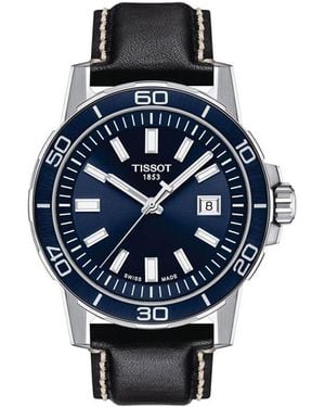 Tissot Supersport Gent Watch T1256101604100 Leather - Black