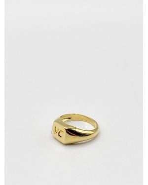 SVNX Vc Engraved Signet Ring Plated - White