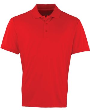 PREMIER Coolchecker Pique Short Sleeve Polo T-Shirt - Red