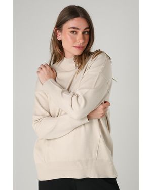 French Connection Cosy Soft Touch High Neck Seam Jumper - Natural