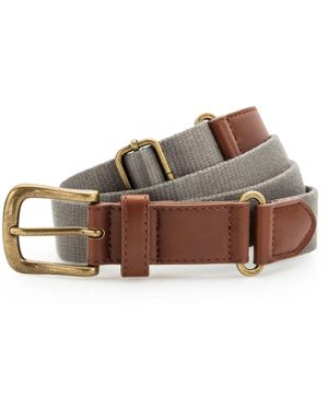 Asquith & Fox Faux Leather And Canvas Belt (Slate) - Brown