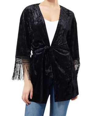 Brave Soul Kimono Cardigan Jumper Open Front Fashion Tops - Black