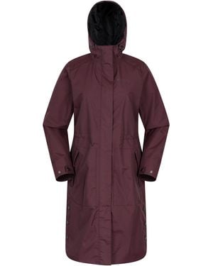 Mountain Warehouse 'Hannah' Mac Jacket Waterproof Breathable Stylish Hooded Coat - Purple