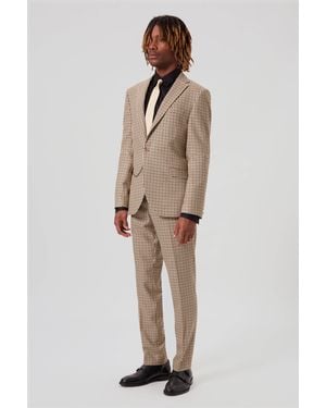 Shelby and Sons Blythe Slim Fit Check Jacket - Natural