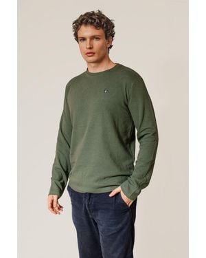 Original Penguin Crew Neck Textured Top - Green