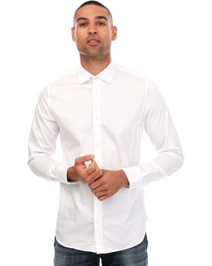 Ted Baker Bellow Long Sleeve Stretch Smart Shirt - White