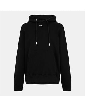 Off-White c/o Virgil Abloh Off Slim Fit Hooded Neck Long Sleeve Sweatshirt - Black