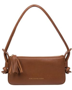 Pure Luxuries 'Taylor' Nappa Leather Grab Bag - Brown