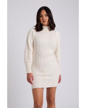 Urban Bliss Lia Cable Knit Dress - White
