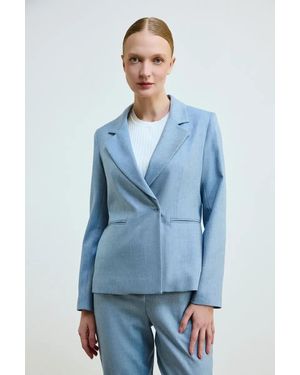 GUSTO Linen Blazer - Blue