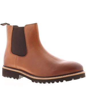 Hush Puppies Boots Chelsea Gwyneth Leather Memory Foam Slip On Leather (Archived) - Brown
