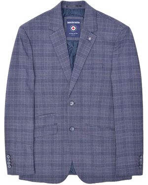 Lambretta Bradley Checked Blazer (Slate) - Blue
