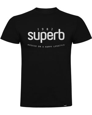 Superb Icon Tee Short Sleeve Round Neck T-Shirt - Black