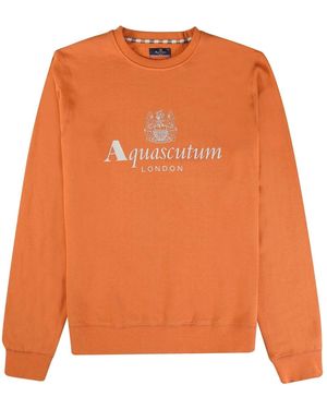 Aquascutum Active Big Logo Sweatshirt Cotton - Orange