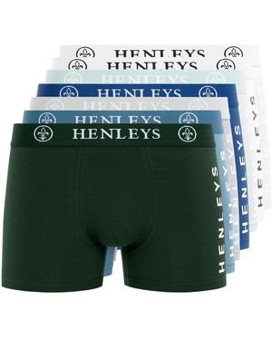 Henleys Mactyme Boxer Shorts (Pack Of 7) (Multicoloured) - Green