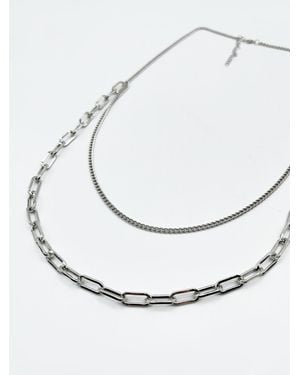 SVNX Double Neck Chain - White