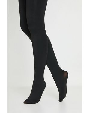 Boohoo Thermal Velvet Plush Tights - Black