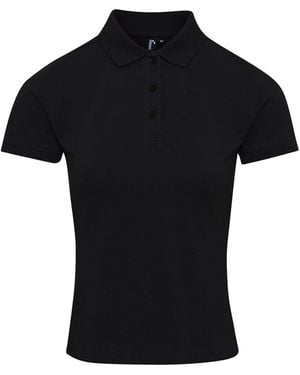PREMIER Ladies Coolchecker Plus Piqu Polo With Coolplus - Black