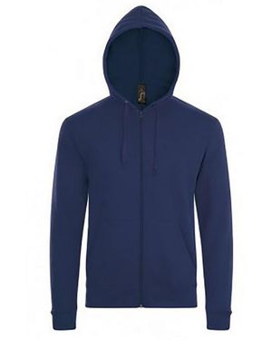 Sol's Stone Zip Up Plain Hoodie (French) - Blue