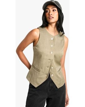 Boohoo Woven Tailored Button Waistcoat - Black