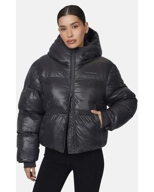 Good For Nothing Hooded Puffer Jacket - Black