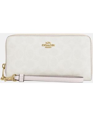 COACH Long Zip Around Wallet - White