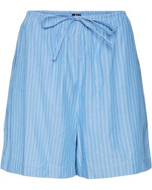 Vero Moda Gili Chino-Short Met Verticale Strepen Voor - Blauw
