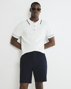 River Island Chino Shorts Slim Fit Cotton - White