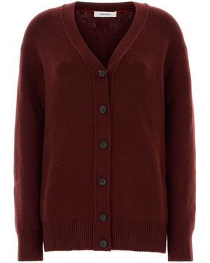 Ferragamo Burgundy Cashmere Blend Cardigan - Purple