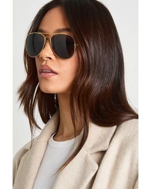 Boohoo Metal Framed Aviator Sunglasses - Brown