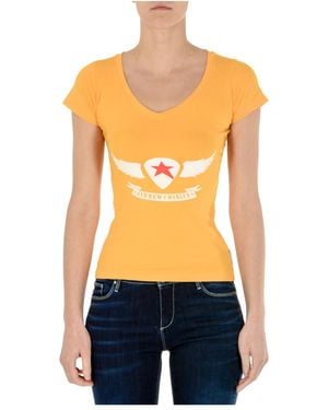 Andrew Charles by Andy Hilfiger T-Shirt Short Sleeves V-Neck Tapiwa - Orange