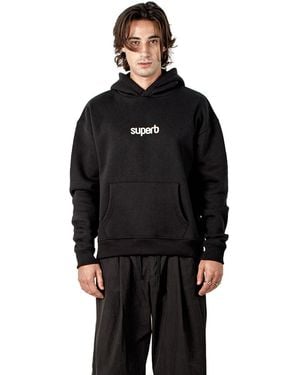 Superb Oversized Hoodie With Puffy Hood Hexaline Sprb6500 - Black