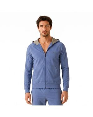BOSS Cotton Zip-Up Hoodie 50515313 - Blue