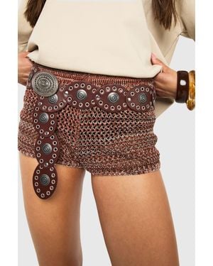 Boohoo Western Disc Belt - Brown