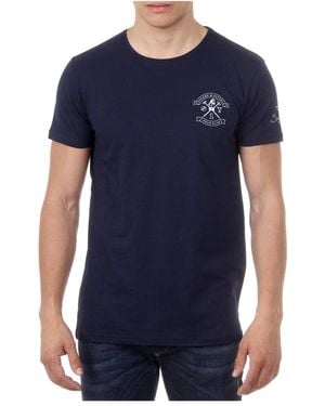 Ufford & Suffolk Polo Club T-Shirt Short Sleeves Round Neck Us028 Cotton - Blue