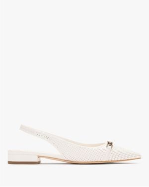 Kate Spade Hallie Perforated Leather Slingback Flat - White