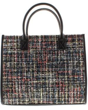 Wynsors Tote Bag Tweed Style Matilda Zip - Black
