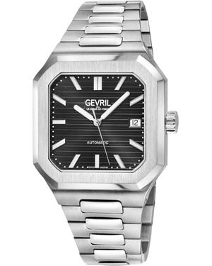 Gevril Grand Concourse Ss Case, Dial, 316L Stainless Steel Watch - Grey