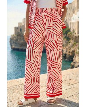 D.u.s.k Geometric Wide Leg Trouser - Red