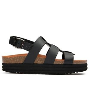 V.Gan Vegan Fig Ankle Strap Footbed Sandals - Black