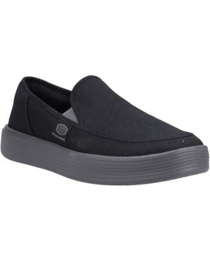 HEYDUDE Sunapee Canvas 100% Cotton /Charcoal Loafers - Blue