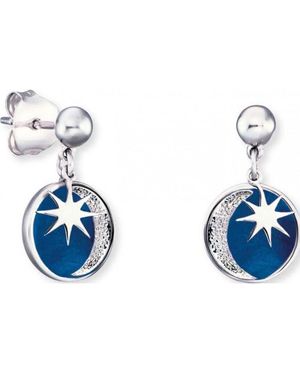 Engelsrufer Ere-Moon-Pb Ladies Sun Moon And Star Earrings Sterling - Blue