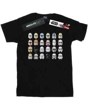 Star Wars Trooper Helmets T-Shirt Cotton - Black