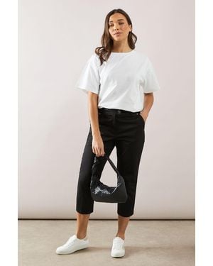 Wallis Petite Stretch Crop Trousers - White
