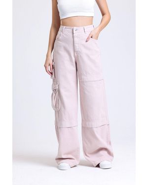 Hiccup High Waist Pocket Cargo Trousers - Pink