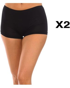 Kisses&Love Pack-2 Microfiber Korte Broek Q-en901 Voor - Zwart