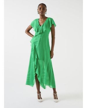LK Bennett Dr Tori Peplum Midi Dress, Gre-Bright - Green