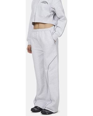 Good For Nothing Coverlock Stitching Baggy Joggers - White