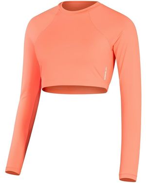Speedo Slim-Fit Raglan Crop-Top Met Logo Voor - Oranje