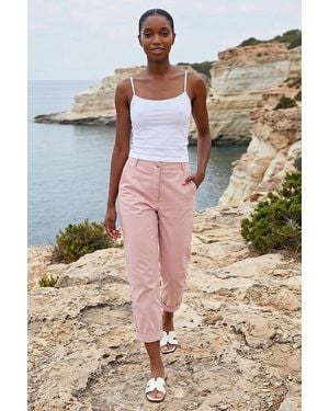 Roman Petite Cotton Blend Stretch Chino Trousers - Pink